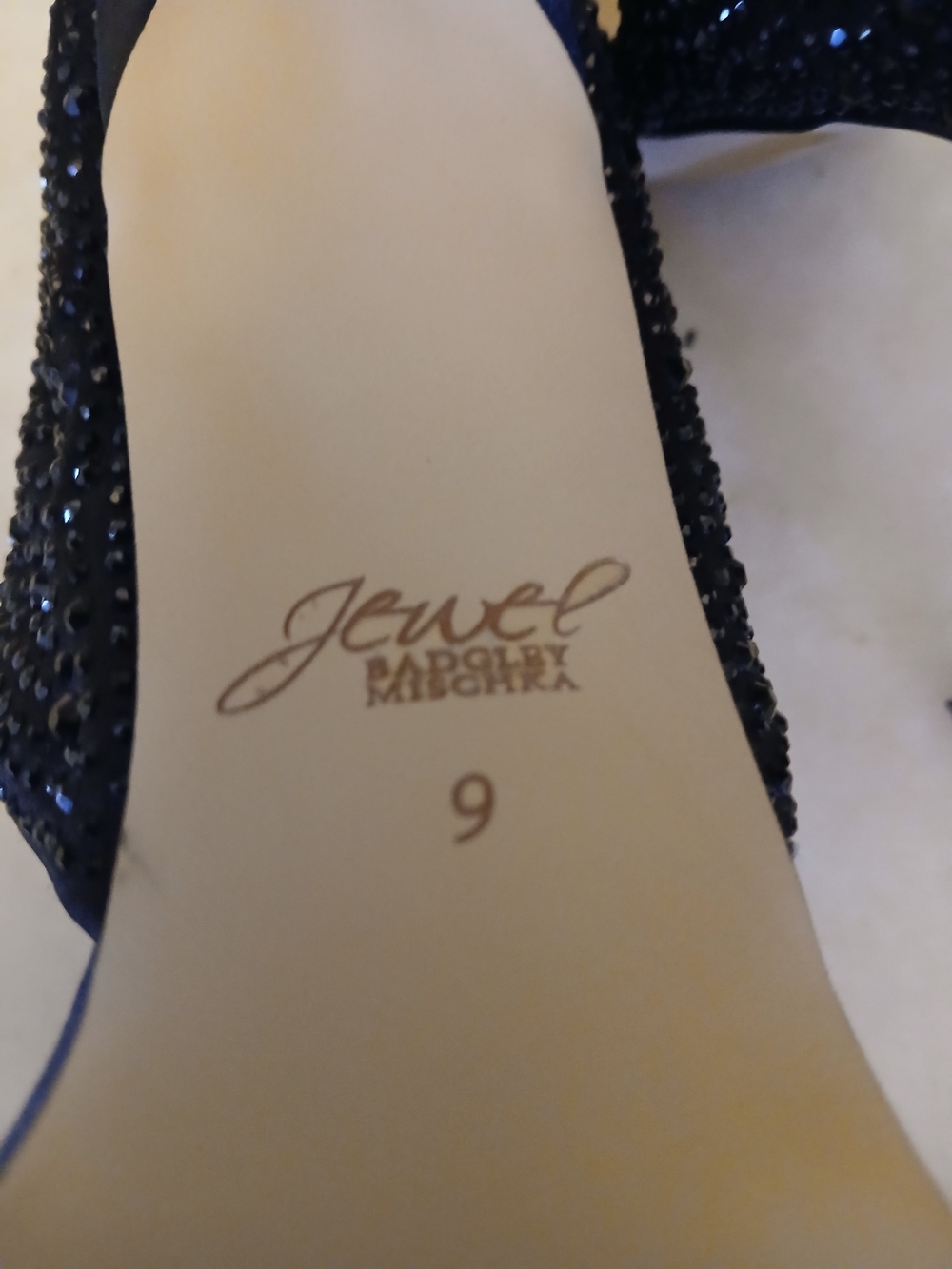 Jewel By Badgley Mischka Black Crystal-Embellished Women’s Pointed-Toe Heels - Picture 6 of 6